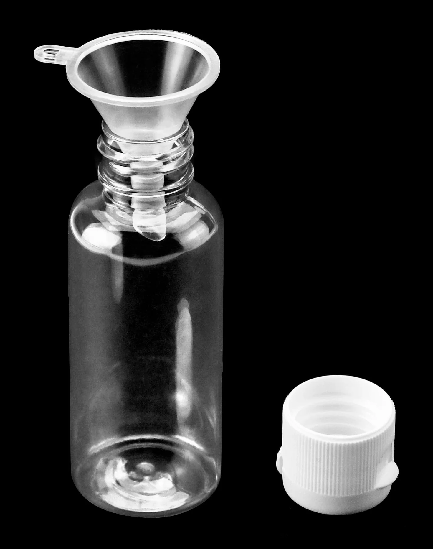 QWORK 12 Pcs Botellas De Viaje 50 Ml, Botes Rellenables Transparentes Con Embudo, Para Champú Gel Ducha Loción
