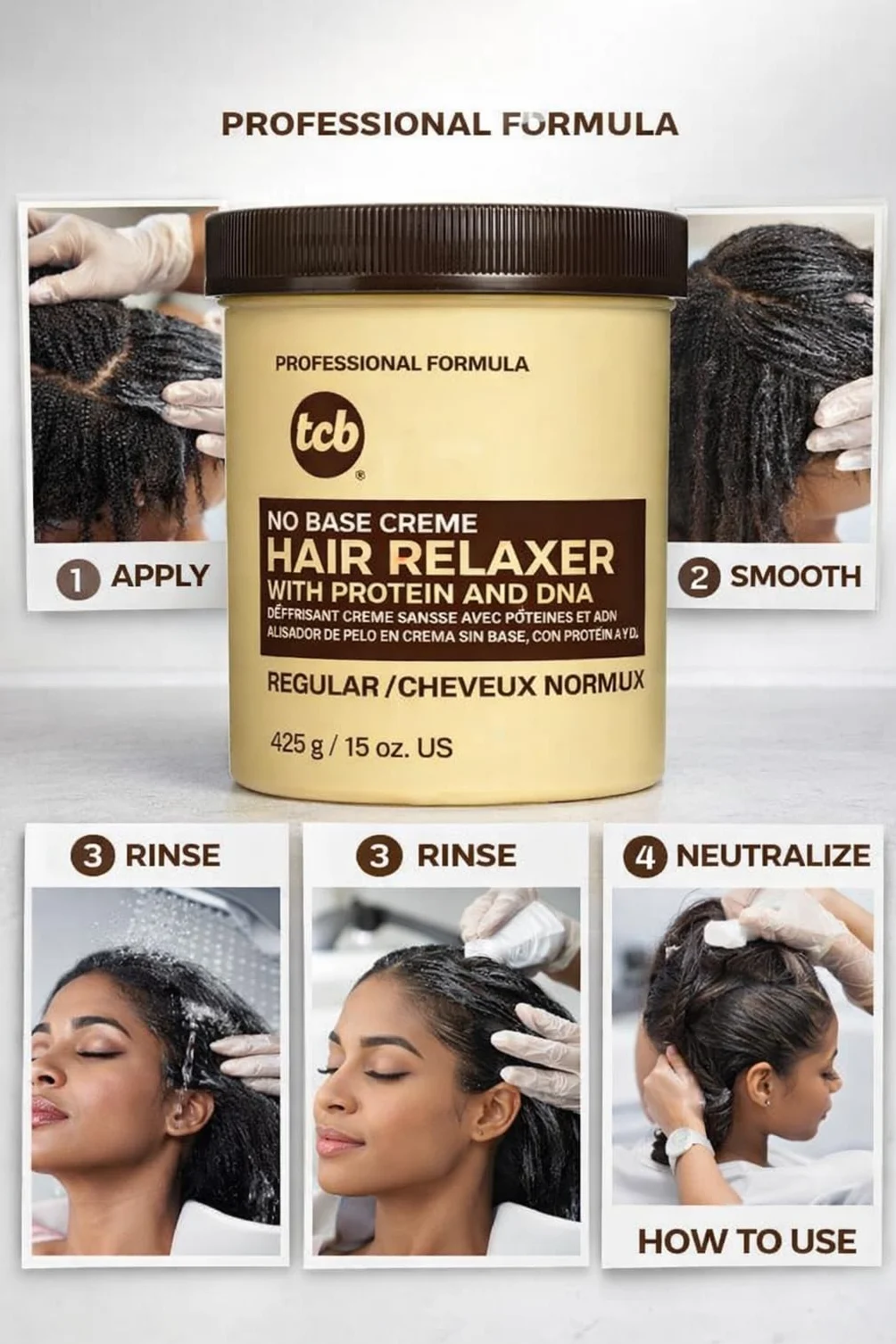 TCB Crema Suavizante para Cabello Regular 425g (Pack de 3 - 1275g)