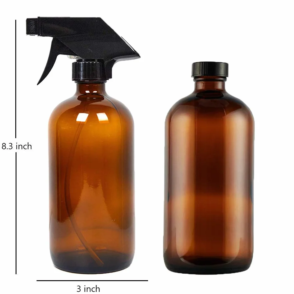 Ideal Swan 500ml Spray Botella Ámbar Vaso para Rociador de Aceites Esenciales con Ajustes de Flujo