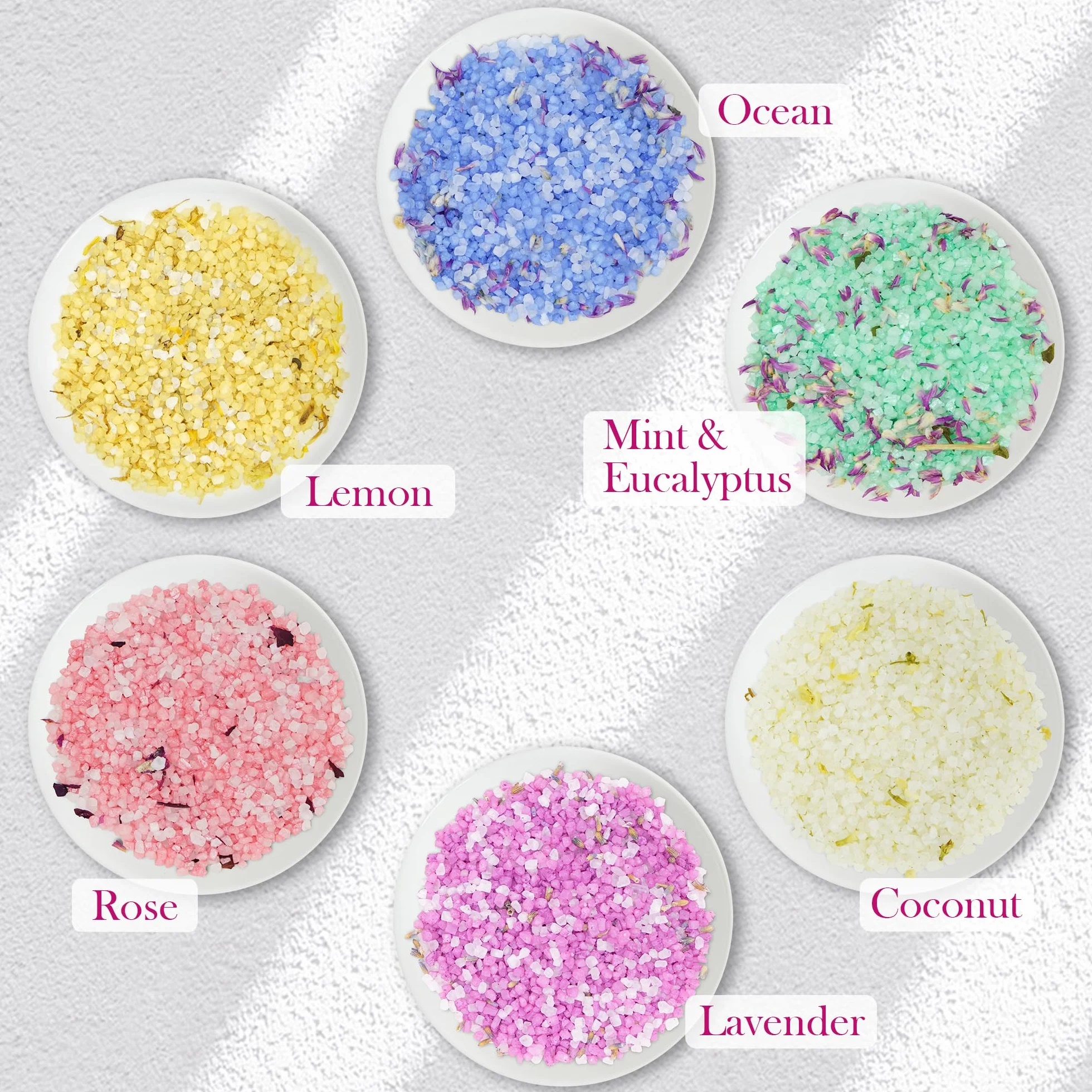 Juego de regalo de sal de baño, juego de spa de aromaterapia relajante para mujeres, 80 g, regalos de autocuidado para mamá, regalos de cumpleaños para el día de la madre, con sal marina Nat