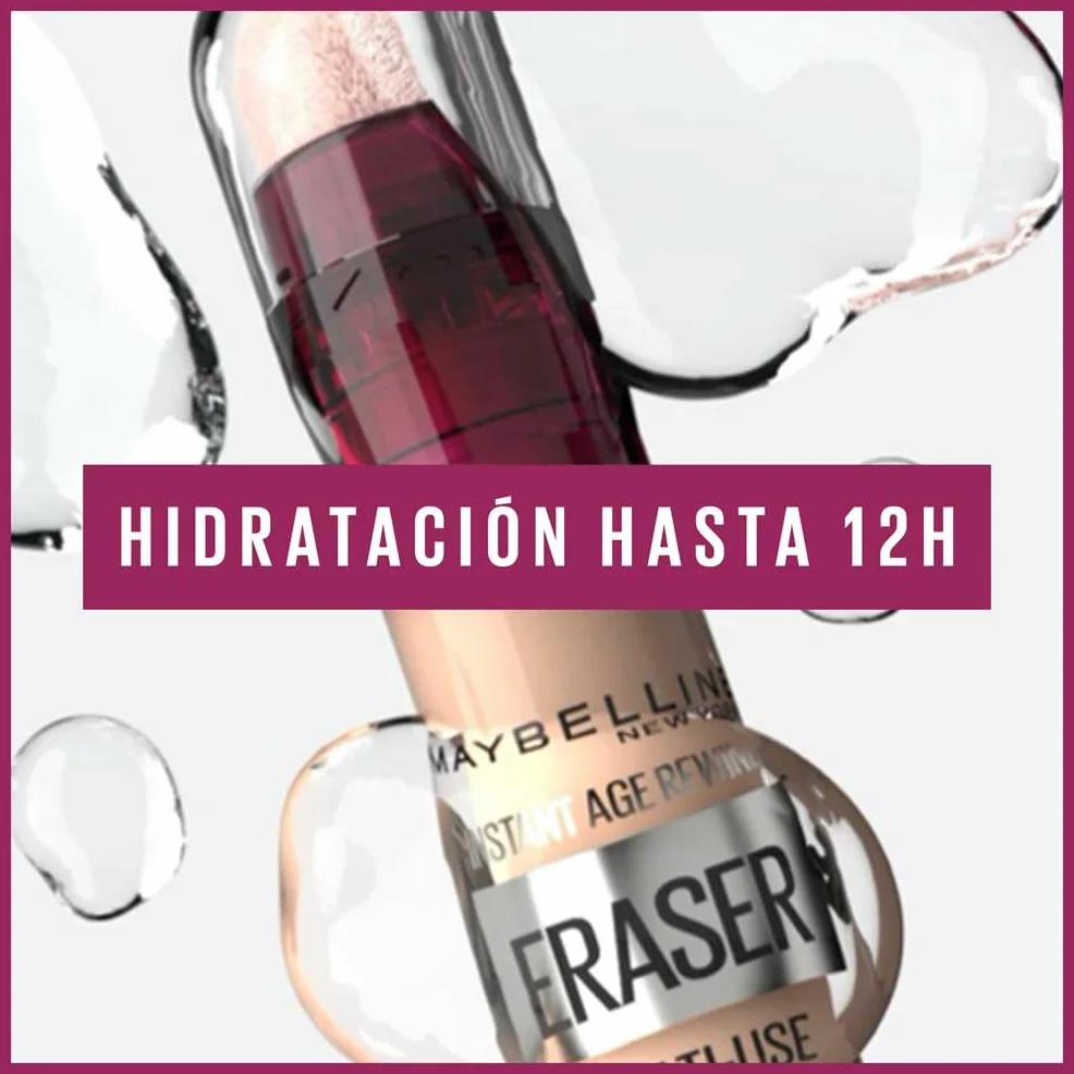 Maybelline New York Corrector Borrador de Ojos Cobertura Alta Hidratación 12h 01 Light 8ml