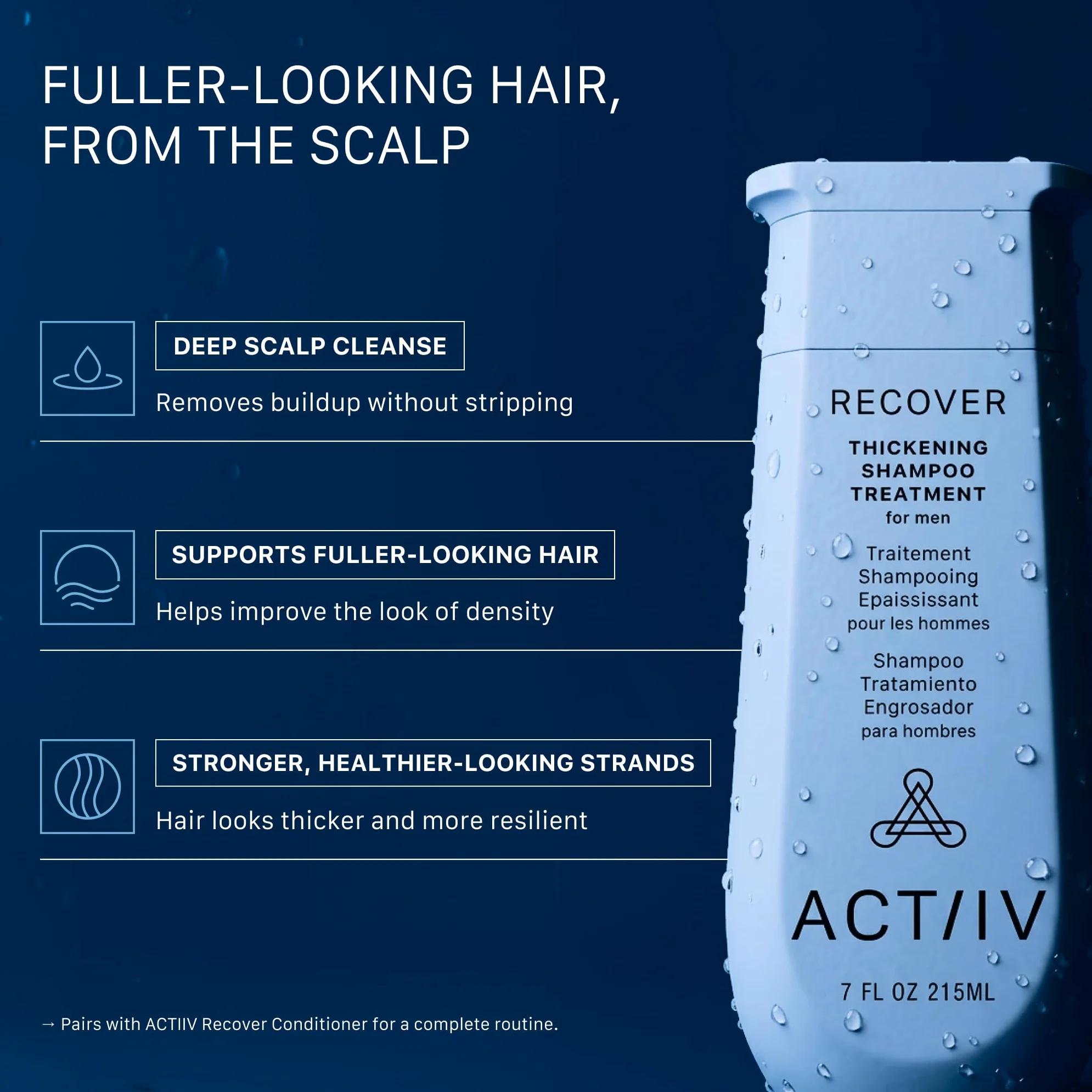 ACTIIV Recover - Tratamiento de limpieza espesante para hombres, 6 onzas