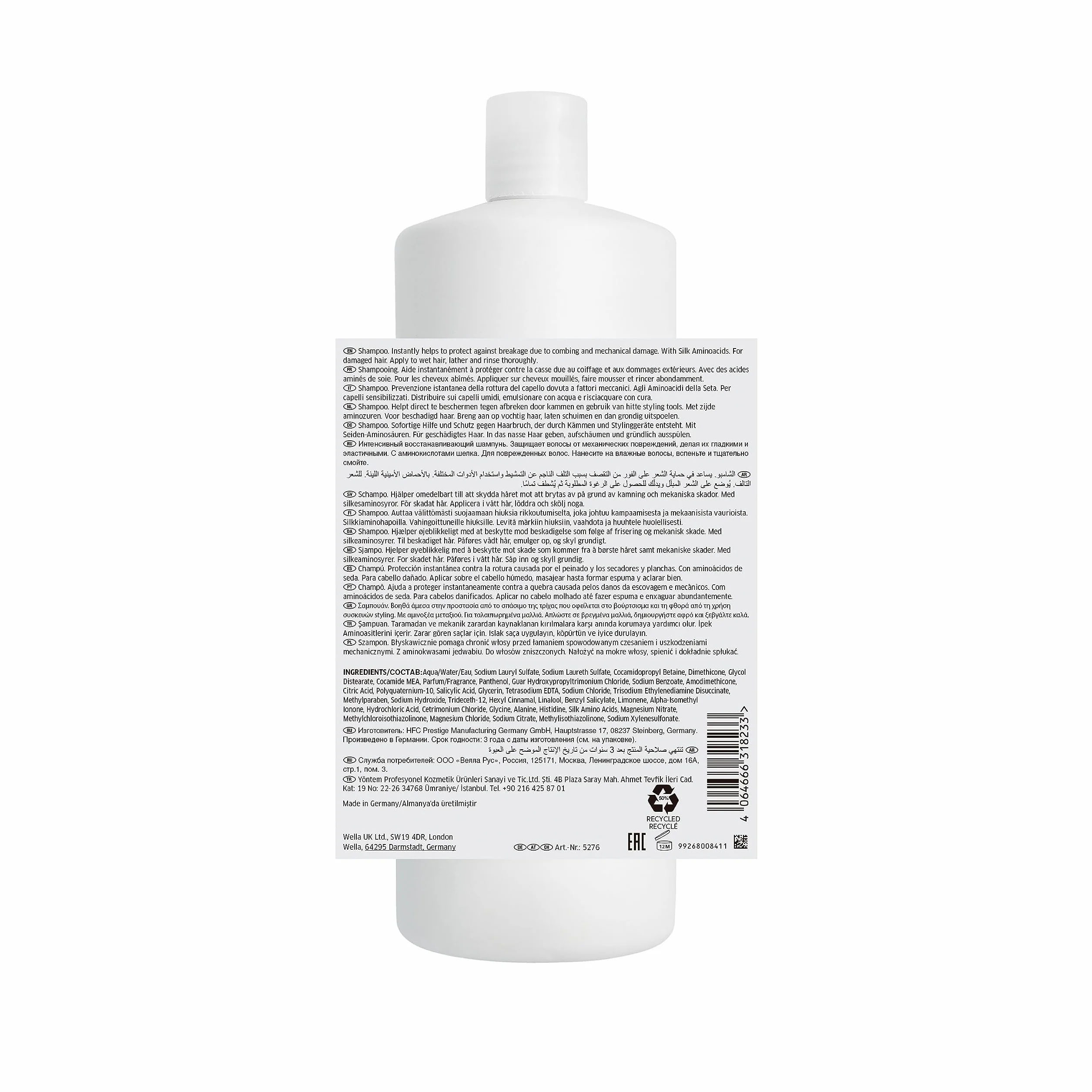 Wella Professionals FUSION Champú Reparación Intensa Cabello Seco Dañado Brillo Anti Rotura