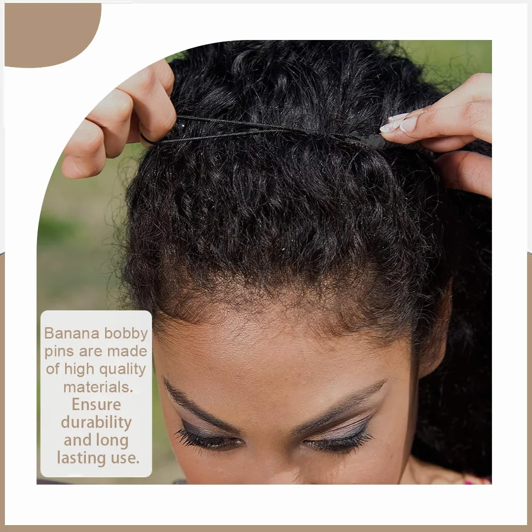 Pinza De Plátano Para El Cabello 30 Dientes Clip De Plátano Peines Decorativos Para Cabello Rizado Ondulado Grueso (Negro)