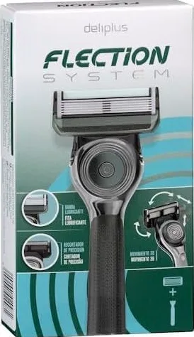 Maquinilla de afeitar Flection System 6 hojas Deliplus + 1 paquete de 4 cuchillas de recambio incluidas