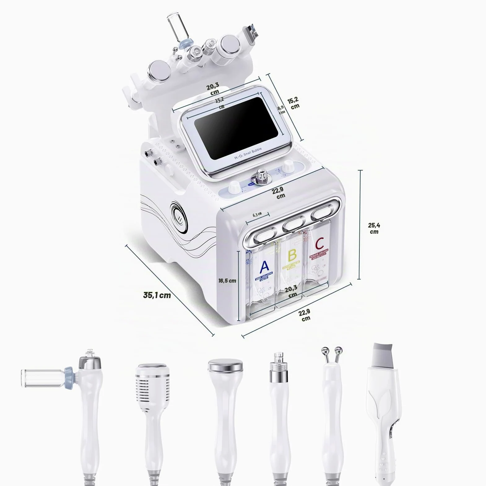 Máquina Facial Profesional Aquafacial 6 en 1 Hidrógeno-Oxígeno | Aparato de Cuidado de la Piel, Para Casa, SPA