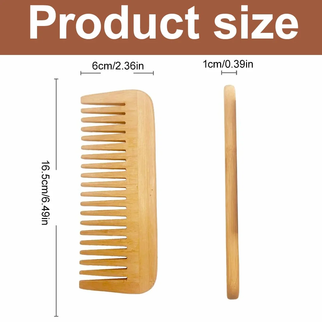 Peine de Madera Duradero de Bambú Natural para Hombres y Mujeres