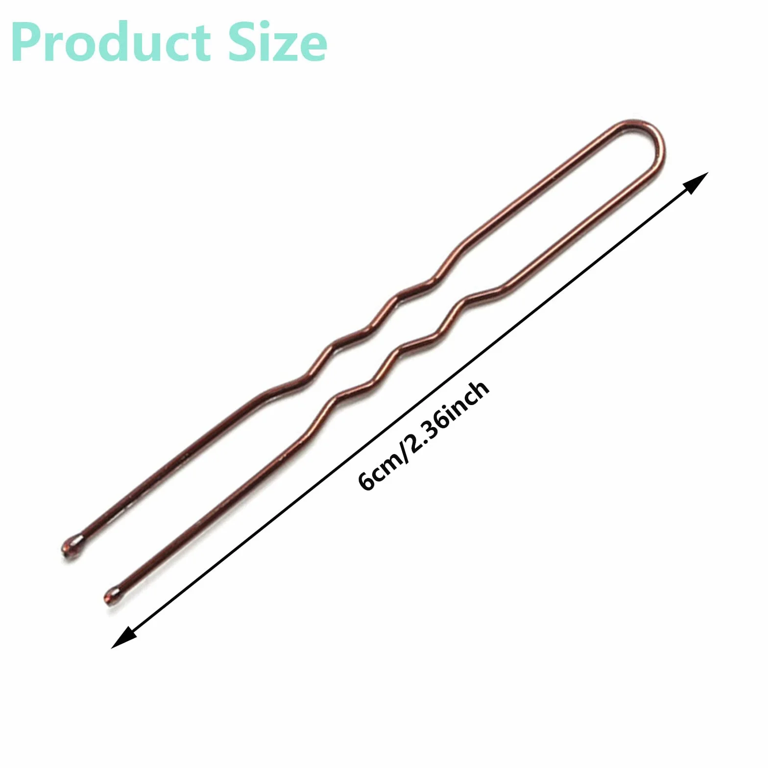 Horquillas para el Pelo en U 50 piezas Pinzas para el Pelo de Mujer (Brown)
