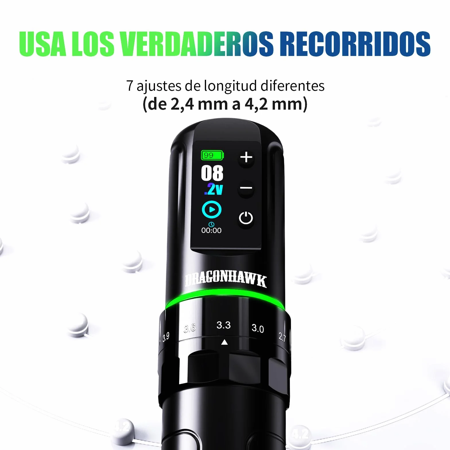 Dragonhawk L3 Kit de Tatuaje, Máquina de Tatuar Inalámbrica con Recorrido de 2.4-4.2 mm y Batería de 2000 mAh, Impresora de Esténciles, 20 Agujas Cartucho para Principiantes y Artistas