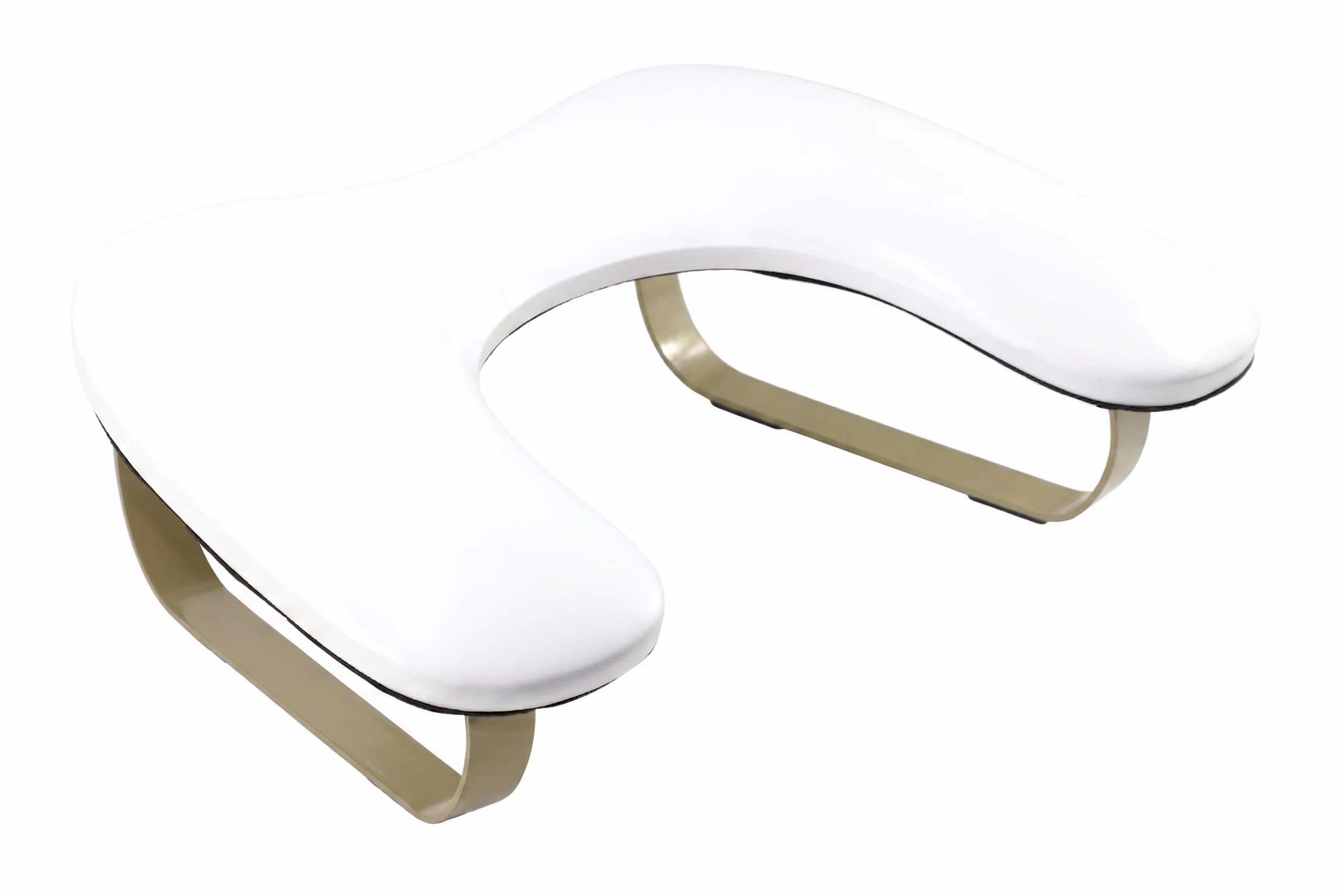 Reposabrazos para uñas en forma de U: reposabrazos para uñas con reposapiés curvado dorado, ángulo de inclinación de 45° para manicurista/salones de uñas