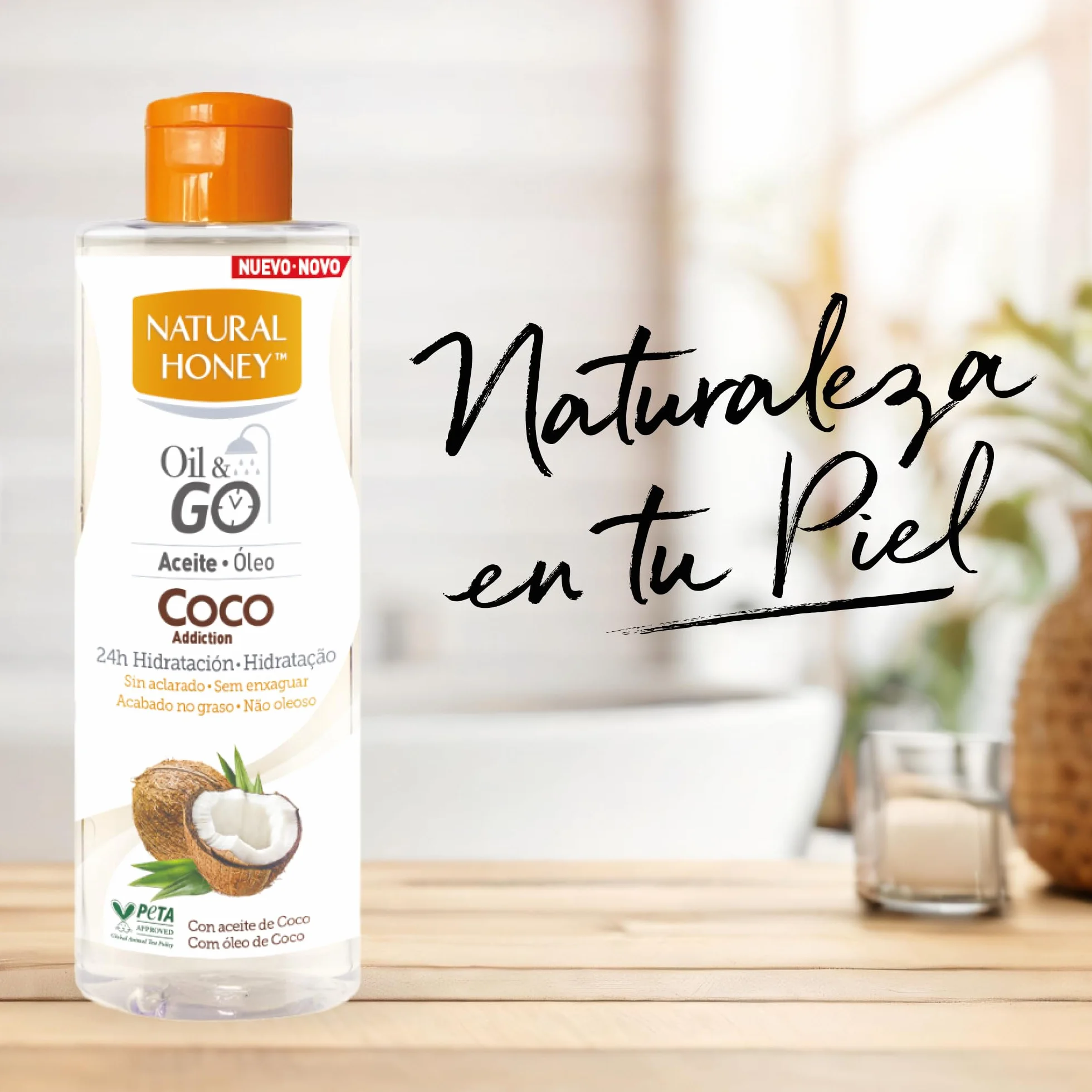 Natural Honey Oil & Go Coco Addiction Aceite de Ducha sin Aclarado con Aceite de Coco 250 ml