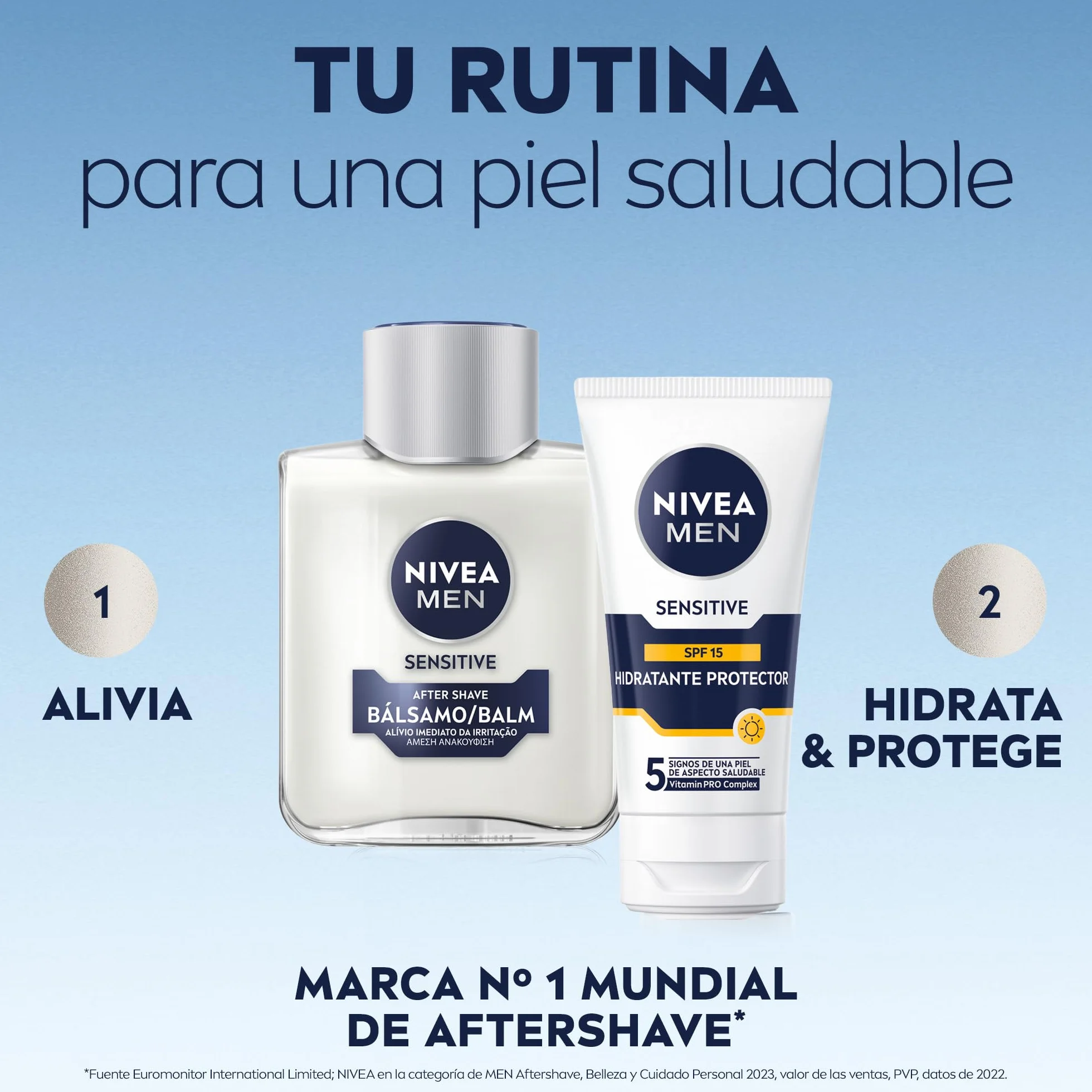 NIVEA MEN Sensitive Bálsamo After Shave 100 ml para piel sensible anti irritaciones sin alcohol