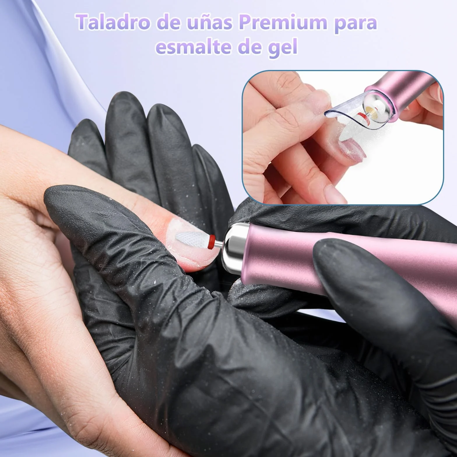 Torno para Uñas Profesional de 35000 RPM, Lima Eléctrica para Uñas de Gel y Acrílicas, Torno sin Cable con Velocidad Ajustable para Manicura y Pedicura