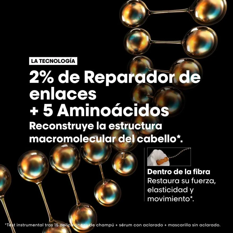 L’Oréal Professionnel, Tratamiento Molecular Instantáneo, Sérum Pelo Seco y Dañado con Aclarado, Sin Sulfatos, Repara Daños y Fortalece el Cabello, Fórmula Patentada, Absolut Repair Molecular, 250ml