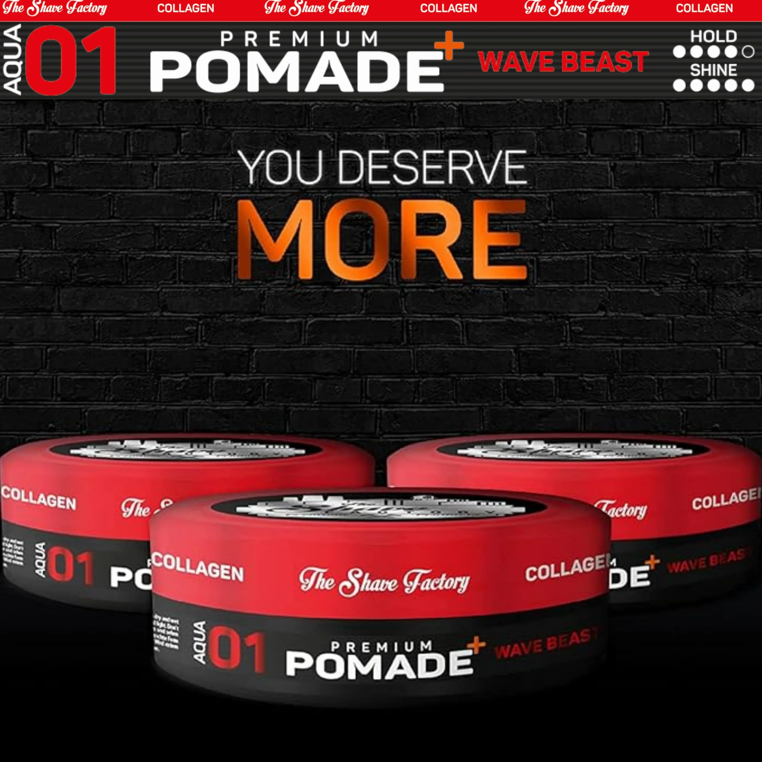The Shave Factory Pomada Premium 150ML Peinado Profesional Fijación Brillo Control Larga Duración