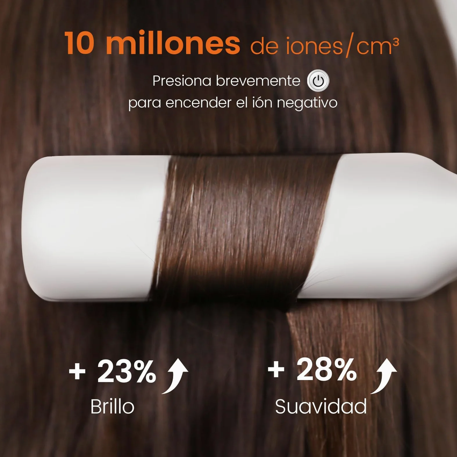 Faszin Plancha de Pelo con Placa de 42 mm de Ancho, Plancha de Titanio con Iones Negativos, Pantalla LED, Calentamiento Rápido de 30 s, Temperatura Ajustable de 11 Niveles (130-230 ℃) - Blanco