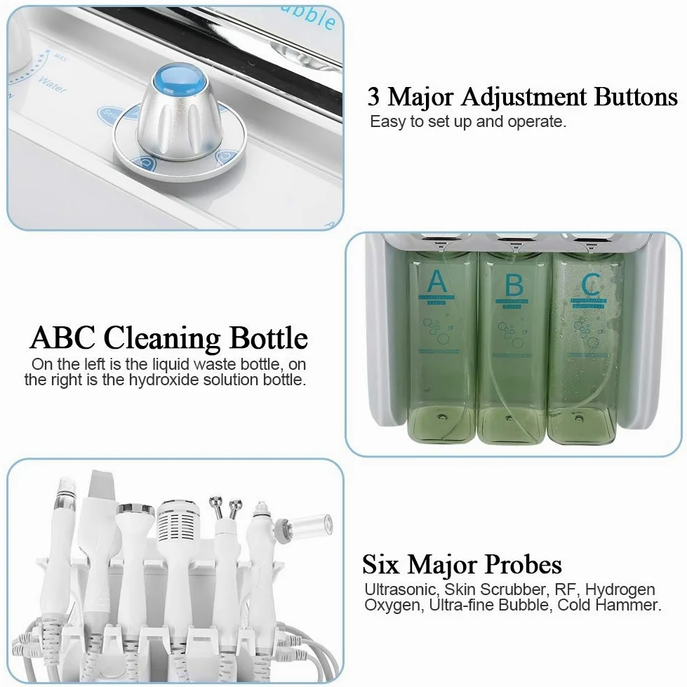 Bubble Beauty Machine - Máquina de belleza 6 en 1 con hidrógeno y oxígeno, limpieza profunda de la piel (UE)