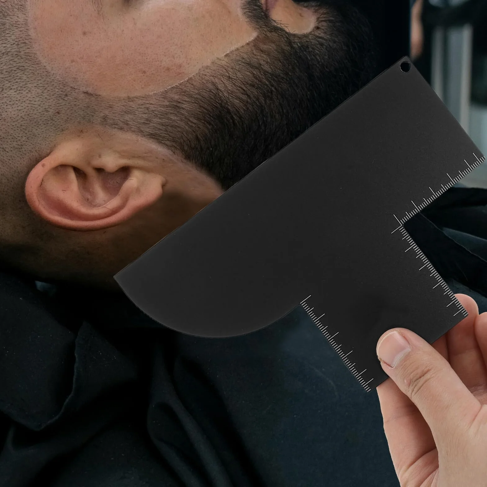 Mikikit Tarjeta de Peinado para Barba y Cabello Plantilla Guía Medición Herramienta de Diseño Reutilizable