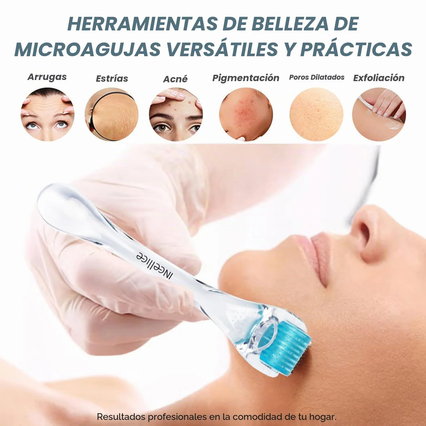 Derma Roller 0.5 mm Titanio Aguja, Microneedling Roller para Crecimiento de Cabello y Barba
