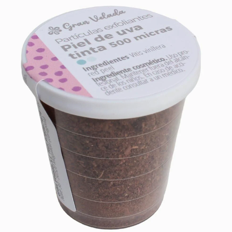 Partículas Exfoliantes Piel de Uva Tinta 500 Micras | Exfoliantes Faciales y Corporales | Alto Contenido en Minerales y Antioxidantes | Ideal para Geles, Scrubs y Jabones