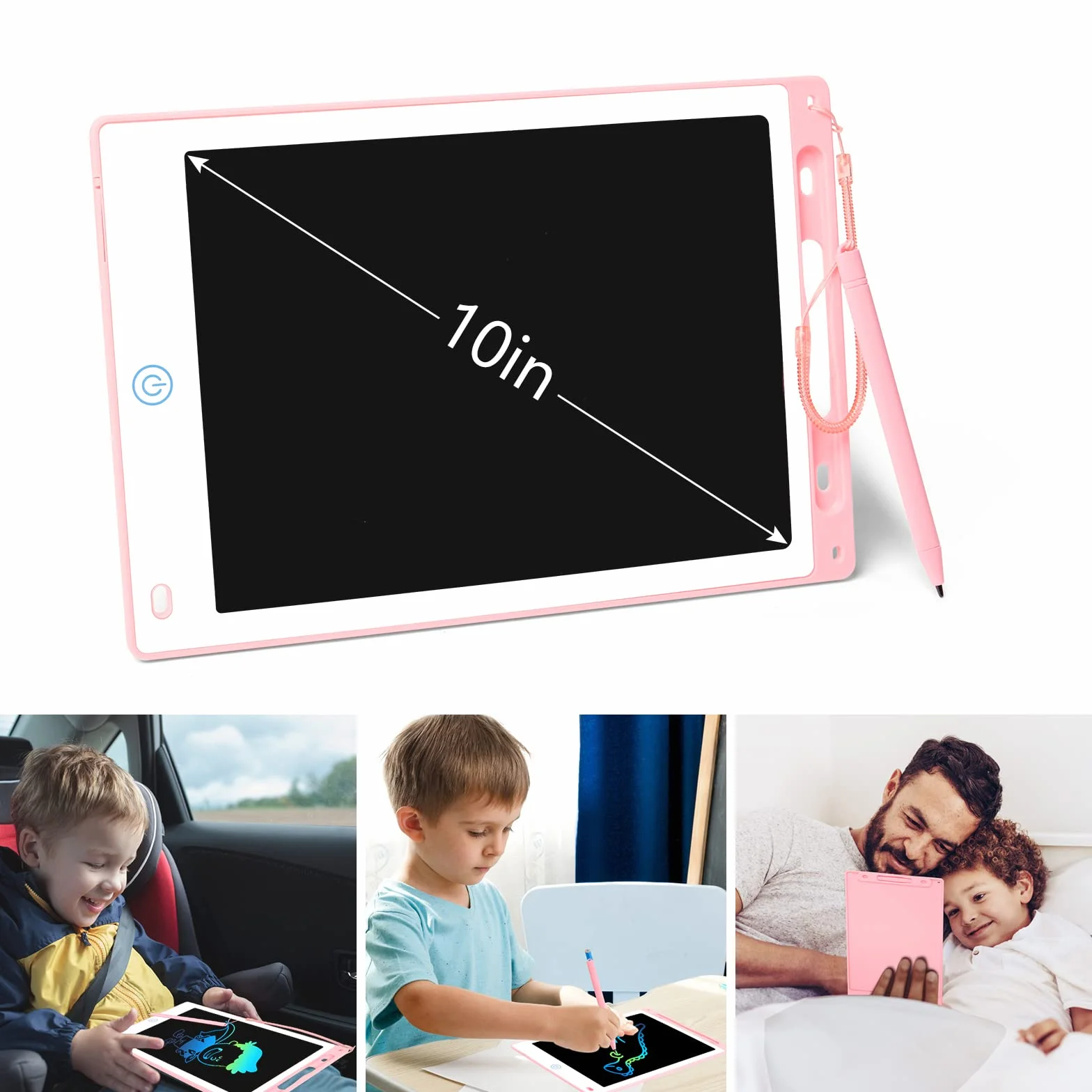 Vicloon Tableta de Escritura LCD 10" Tablero de Dibujo Electrónico para Niños con Bloqueo de Pantalla