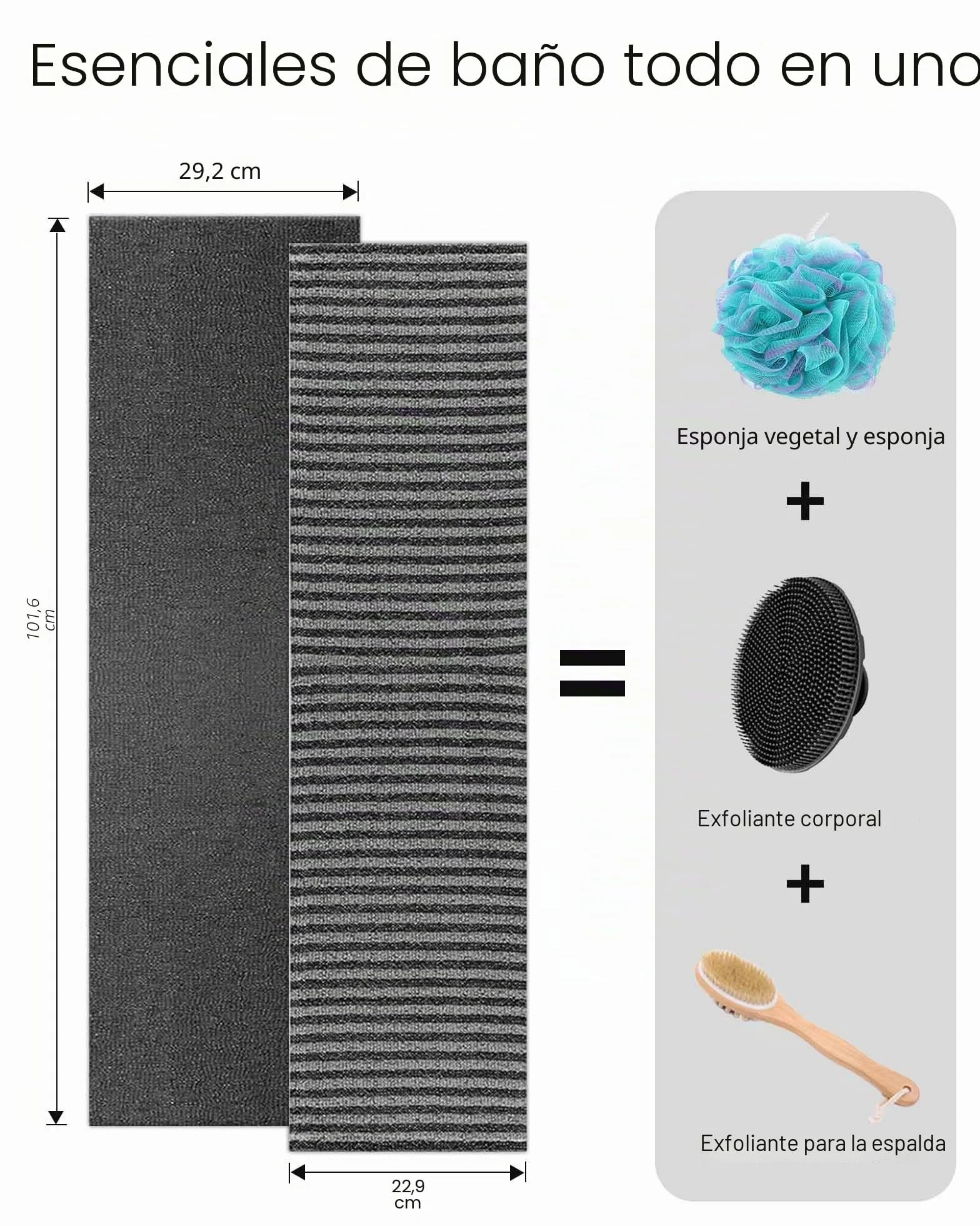 Yiclick Paquete de 2 Toallas Exfoliantes - Esponja de Lufa para Cuerpo - Exfoliante de Espalda Suave y Áspera