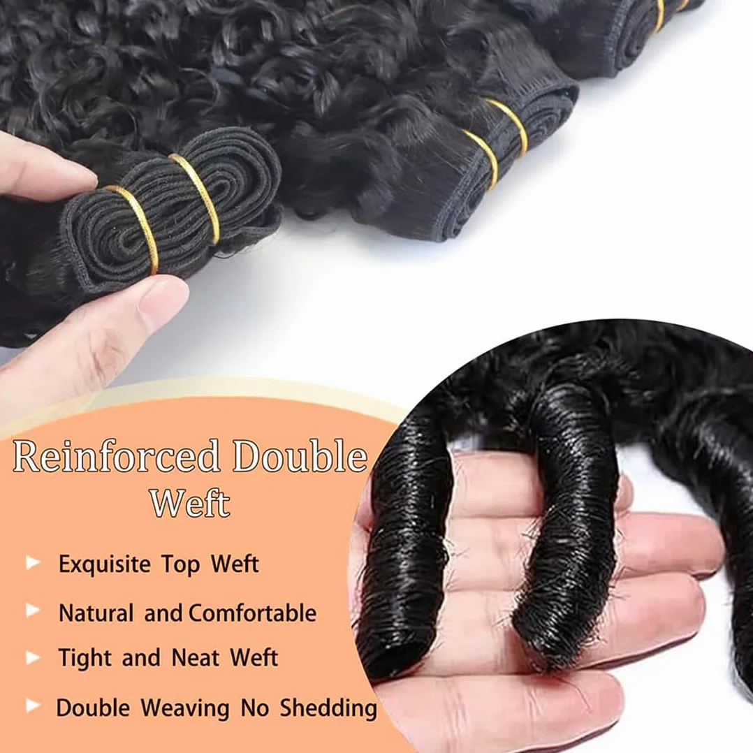Extensiones de pelo humano rizado de Birmania, extensiones de cabello humano sin procesar, extensiones de pelo humano doble trama de color negro natural, 3 paquetes por paquete, total 150 g