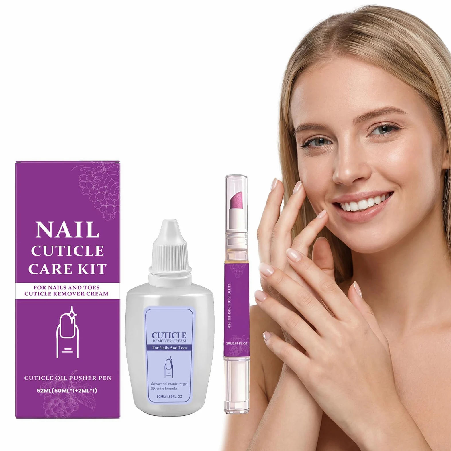 Bolígrafo para el cuidado de uñas, 2 uds., con gel eliminador de cutículas y aceite nutritivo, suave y reparador
