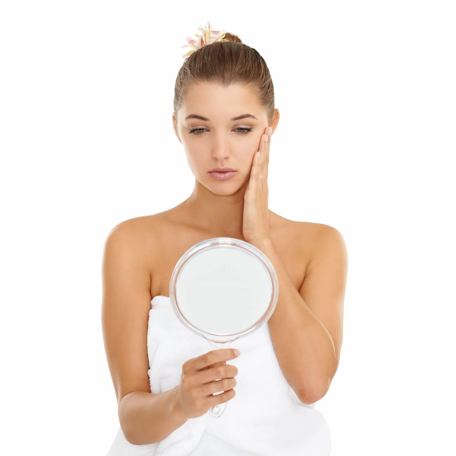 Espejo de Mano Doble Cara 1X/3X Aumento Redondo para Maquillaje