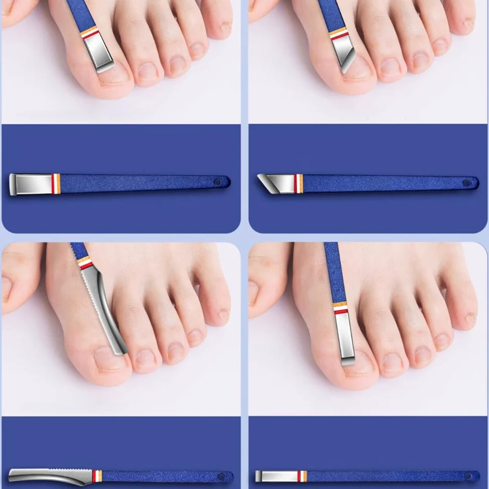 Juego de cortaúñas con Bolsa Plegable, Kit de manicura, Juego de Tijeras, Juego de cortaúñas, Herramienta de Belleza y Maquillaje de Acero Inoxidable, Azul, 13 Piezas