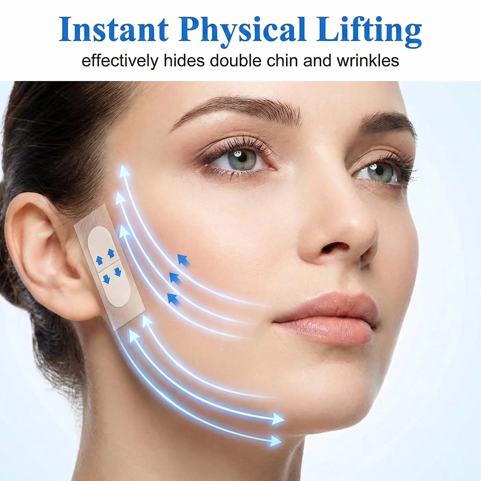 Cinta de Elevación Facial 100 Unidades, Parches Invisibles Lifting Rostro y Contorno Mandibular