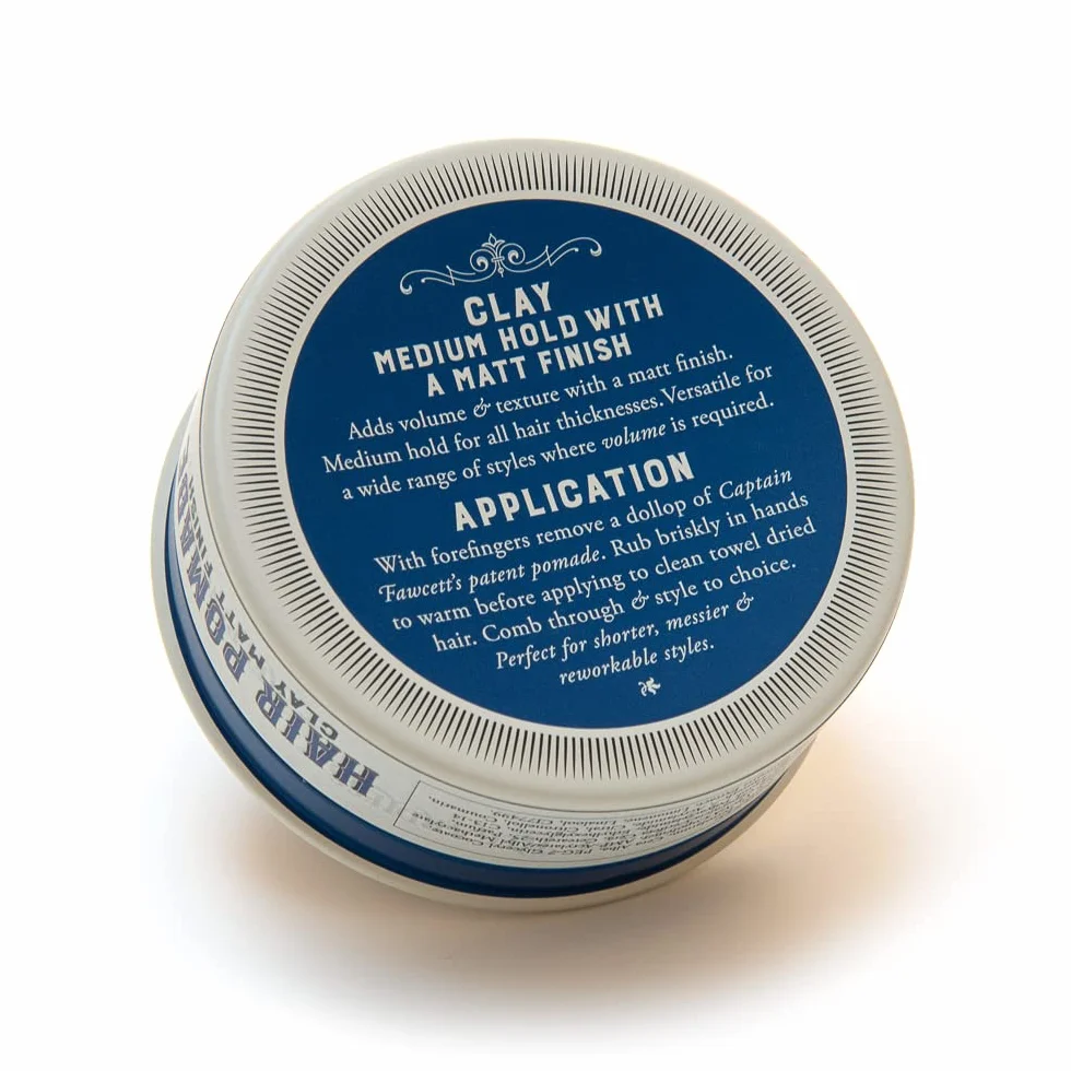 Captain Fawcett Pomada de Arcilla Mate 100 g Fuerte Sujeción Acabado Mate Natural para Hombres