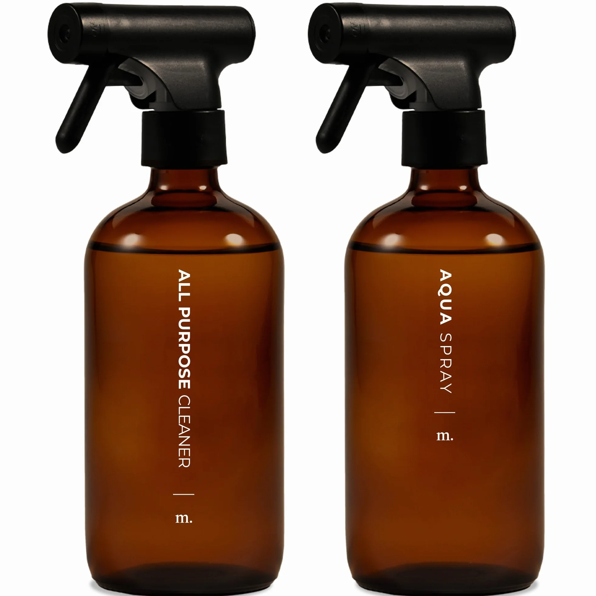 MaisoNovo Botella Spray Pulverizador Agua 500 ml Recargable Ámbar 2 Piezas