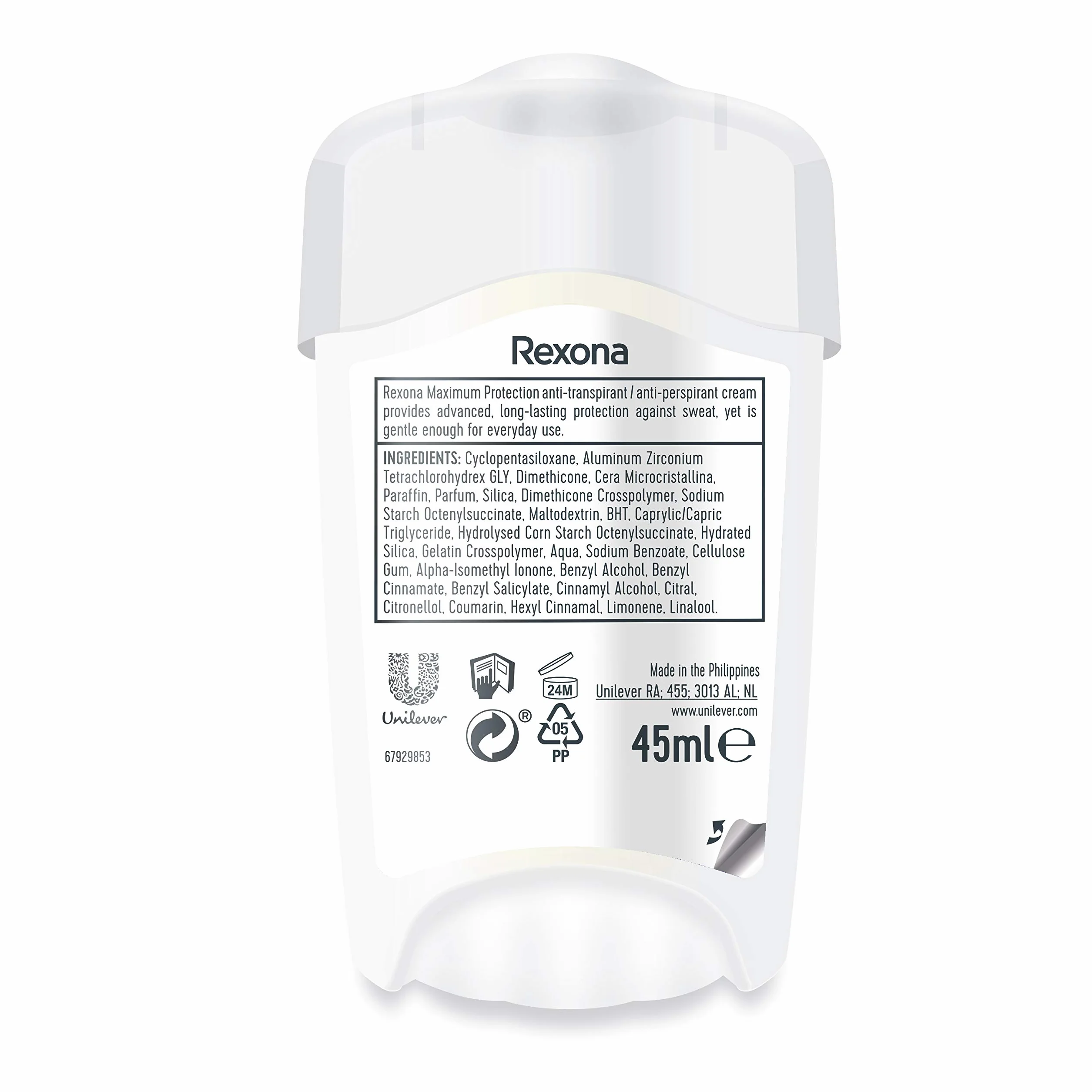 Rexona Maximum Protection Crema Antitranspirante Clean Scent 45 ml
