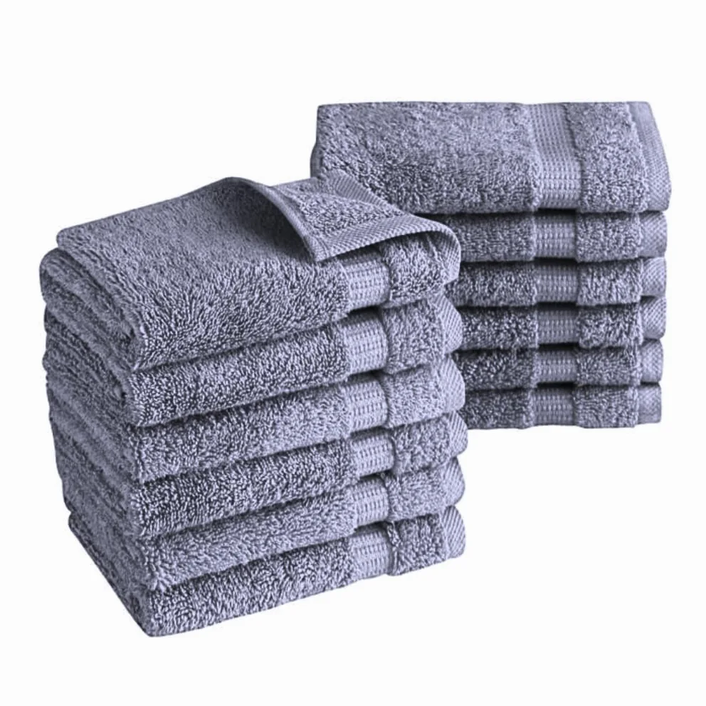 Paquete de 6, 12, 24, 36, 48, 72, 96 toallas faciales, 100% algodón egipcio, franela suave, para el gimnasio, desmaquillante, toalla para los dedos (96, gris carbón)
