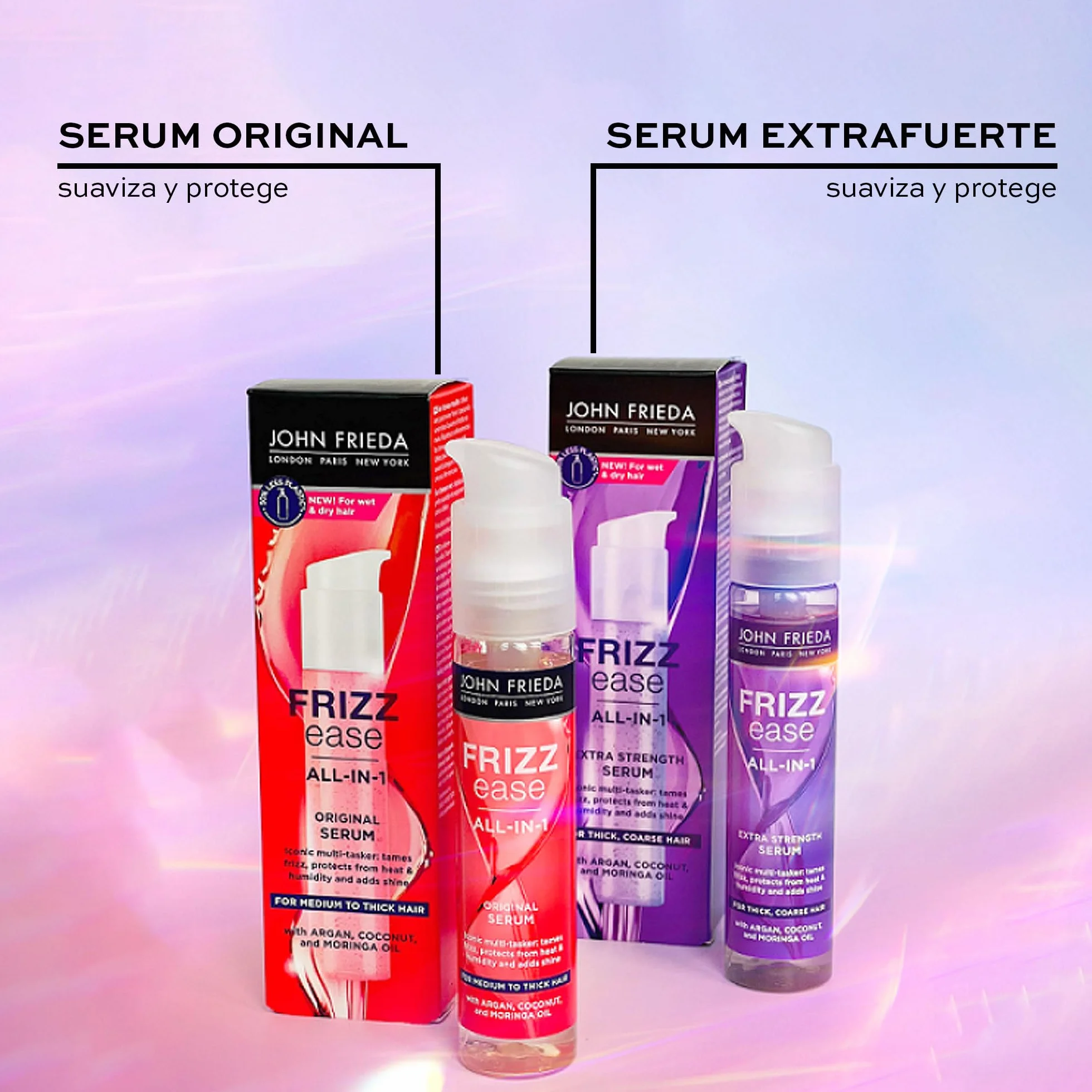 JOHN FRIEDA - Sérum Anti-Frizz 50 ml, para Cabello Encrespado, Protege contra Humedad y Calor, Hidrata y Controla el Cabello, Pelo Más Fuerte y Brillante