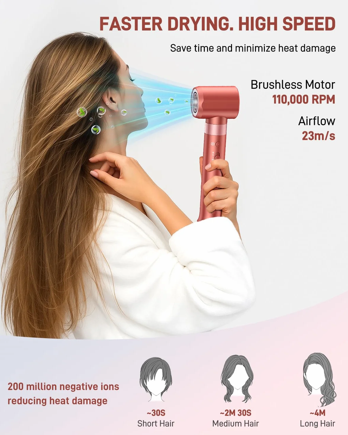 HITTIONA 5 en 1 Air Styler Cepillo Secador, Secado Rápido, Sin Frizz, Volumisation, Bolsa Regalo