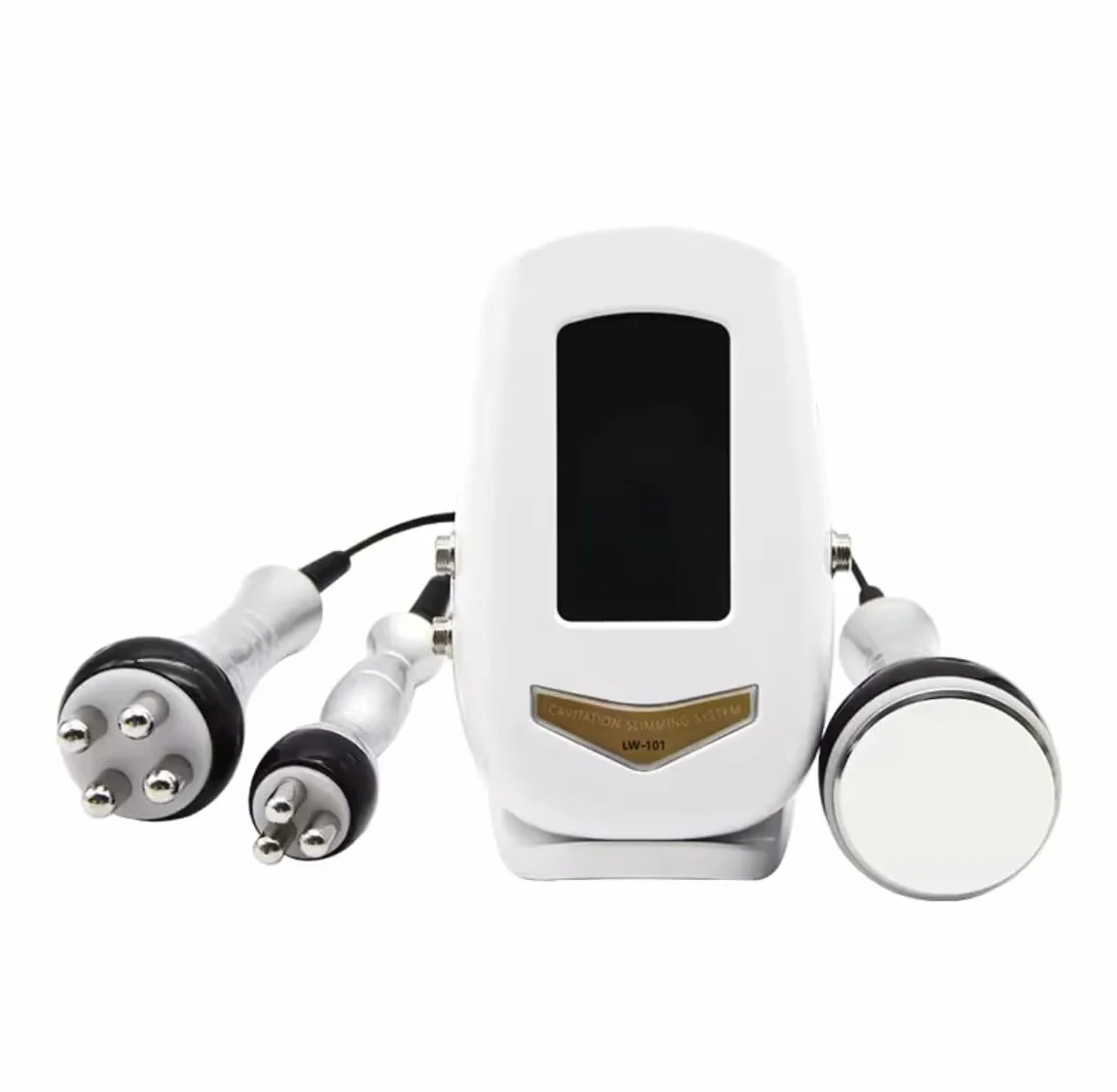 Máquina de cavitación 40K multifuncional con pantalla LCD, 3 sondas, blanco