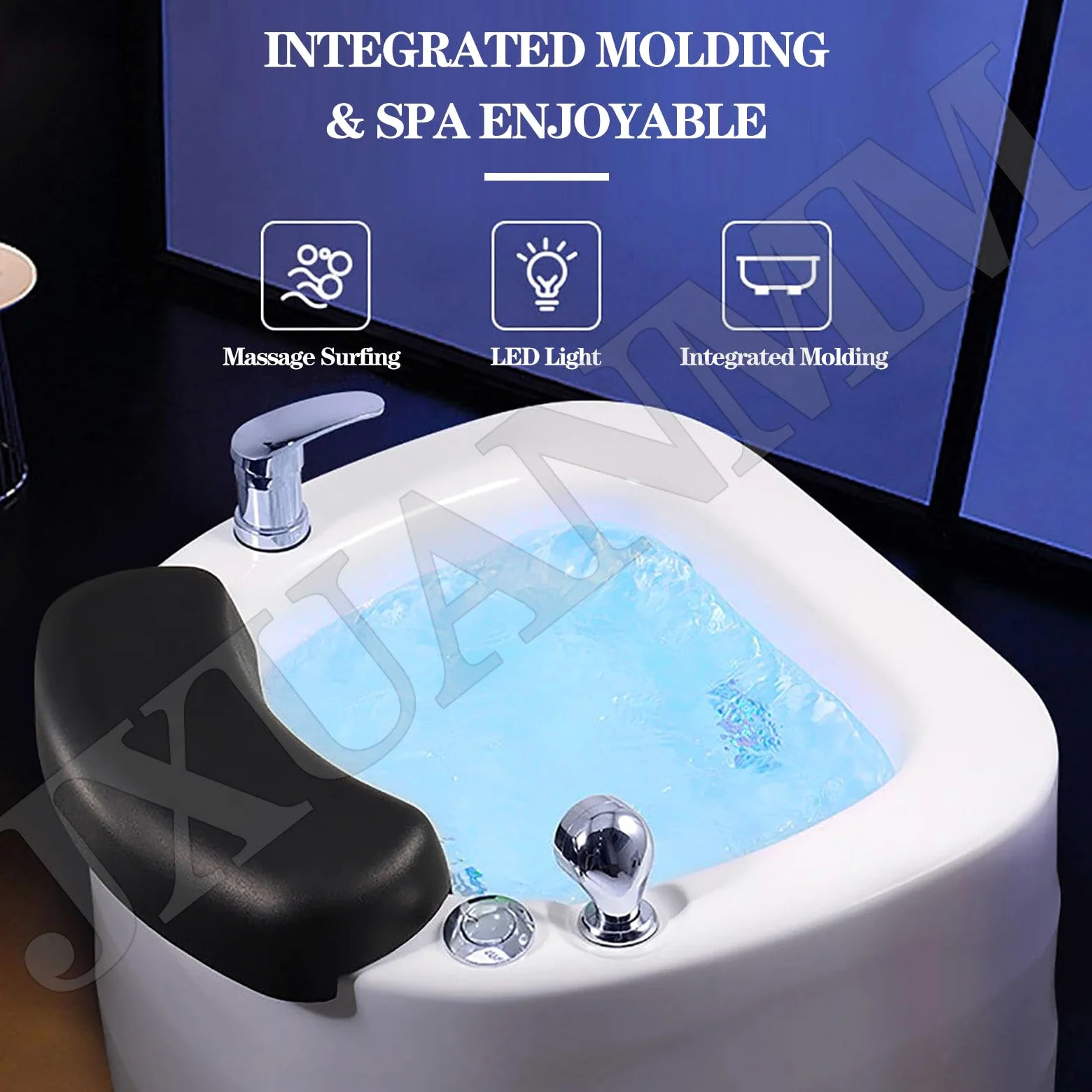 SPA de pies para pedicura, baño de pies acrílico con Masaje, Cuenco de pedicura con bañera portátil, SPA de pies con Calor y Masaje, Bomba Drenaje automático, inmersión Gran tamaño A