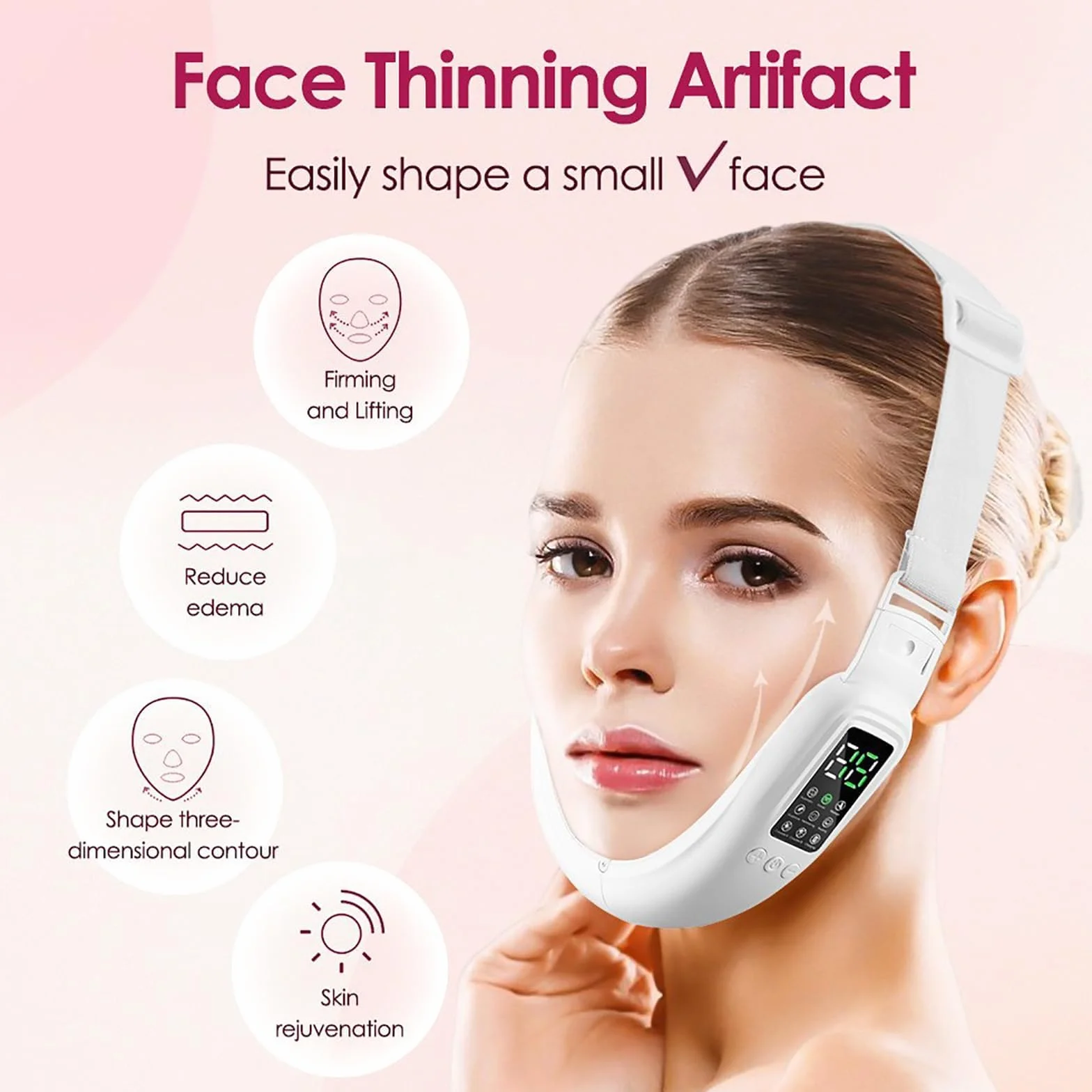 Vitala Dispositivo Facial V Lift Portátil 8 Modos 15 Niveles Masajeador Facial Moldeador