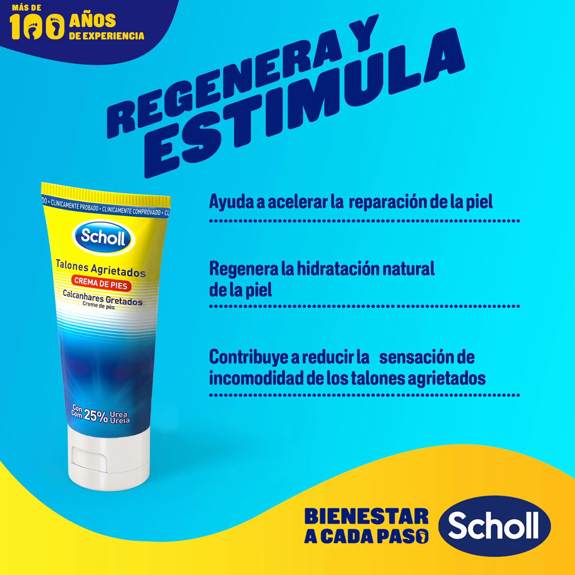Scholl Crema Reparadora Talones Agrietados 60 ml con Urea 25% Active Repair K+ y Queratina