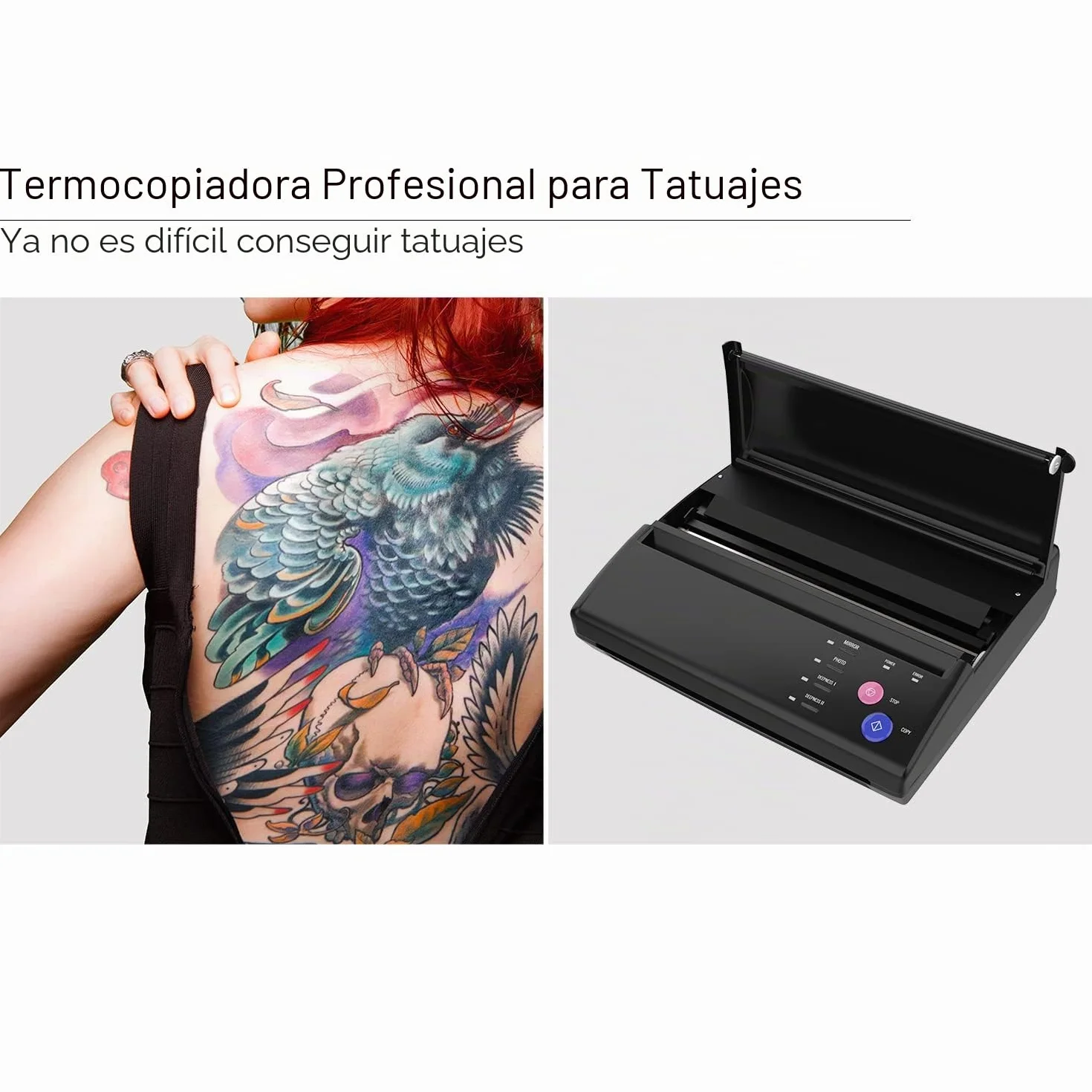 TATELF Máquina Stencil de Tatuajes Termocopiadora Tattoo Máquina de Transferencia de Tatuajes Plantilla de copiadora térmica de Tatuaje Maker Copiadora de Tatuaje A5 A4 Copiadora de Plantilla