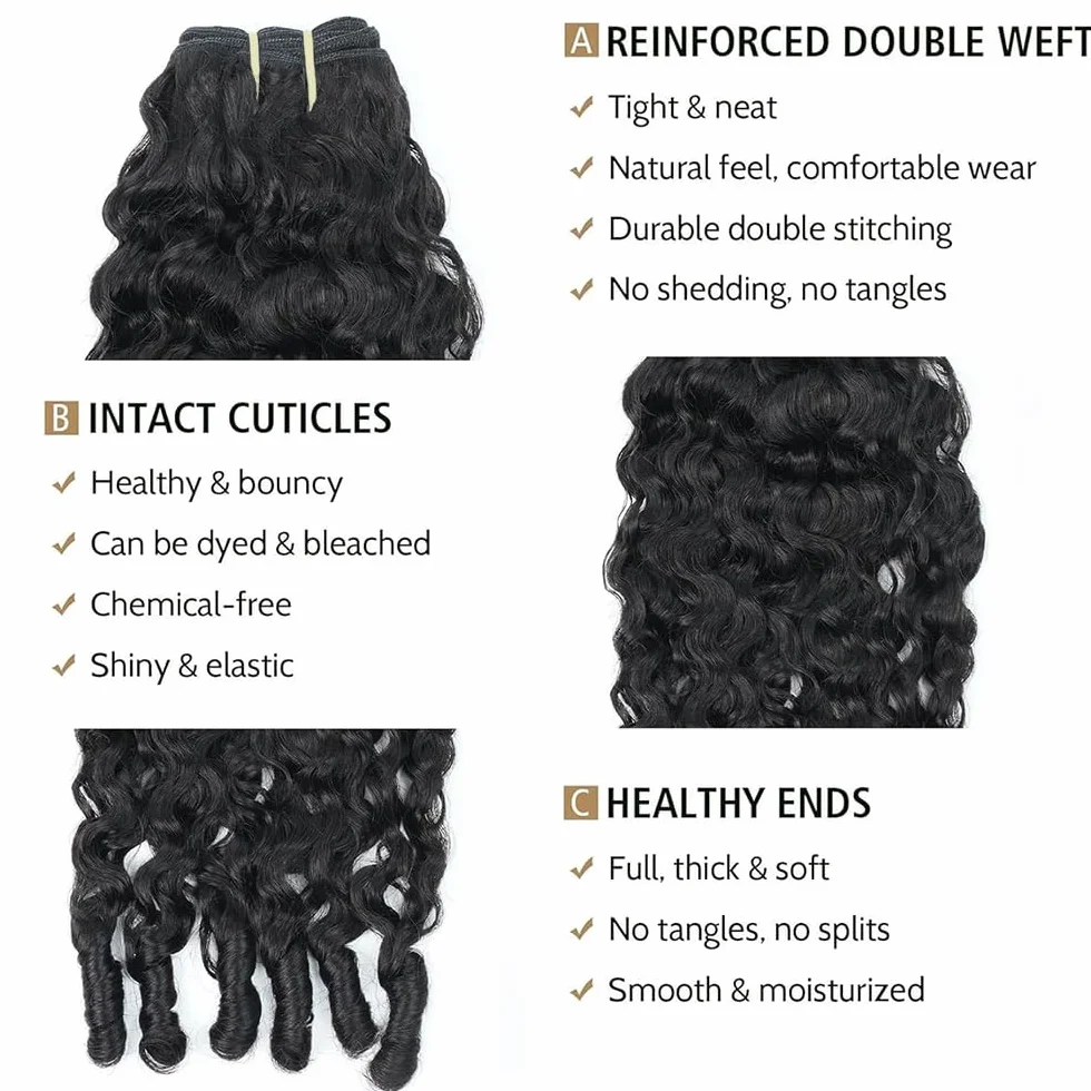 Extensiones de pelo humano de Burmese Rizado #1B 242628 | Extensiones de cabello humano Natural Black 3 paquetes de 100 g/PC 300 g Total Double Weft para mujeres