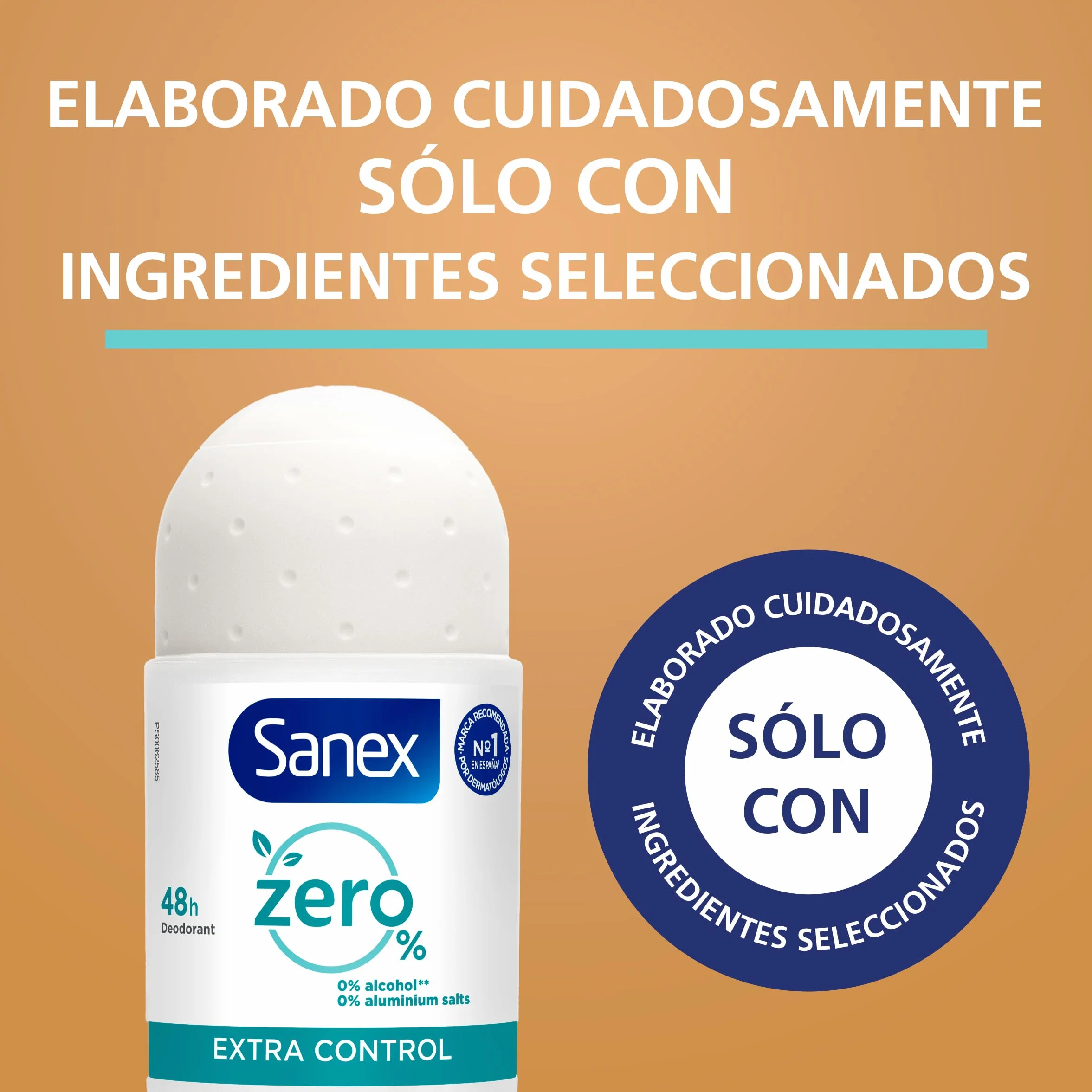 Sanex Zero% Extra Control Desodorante Roll-on Protección 48H Pack 6 x 50ml