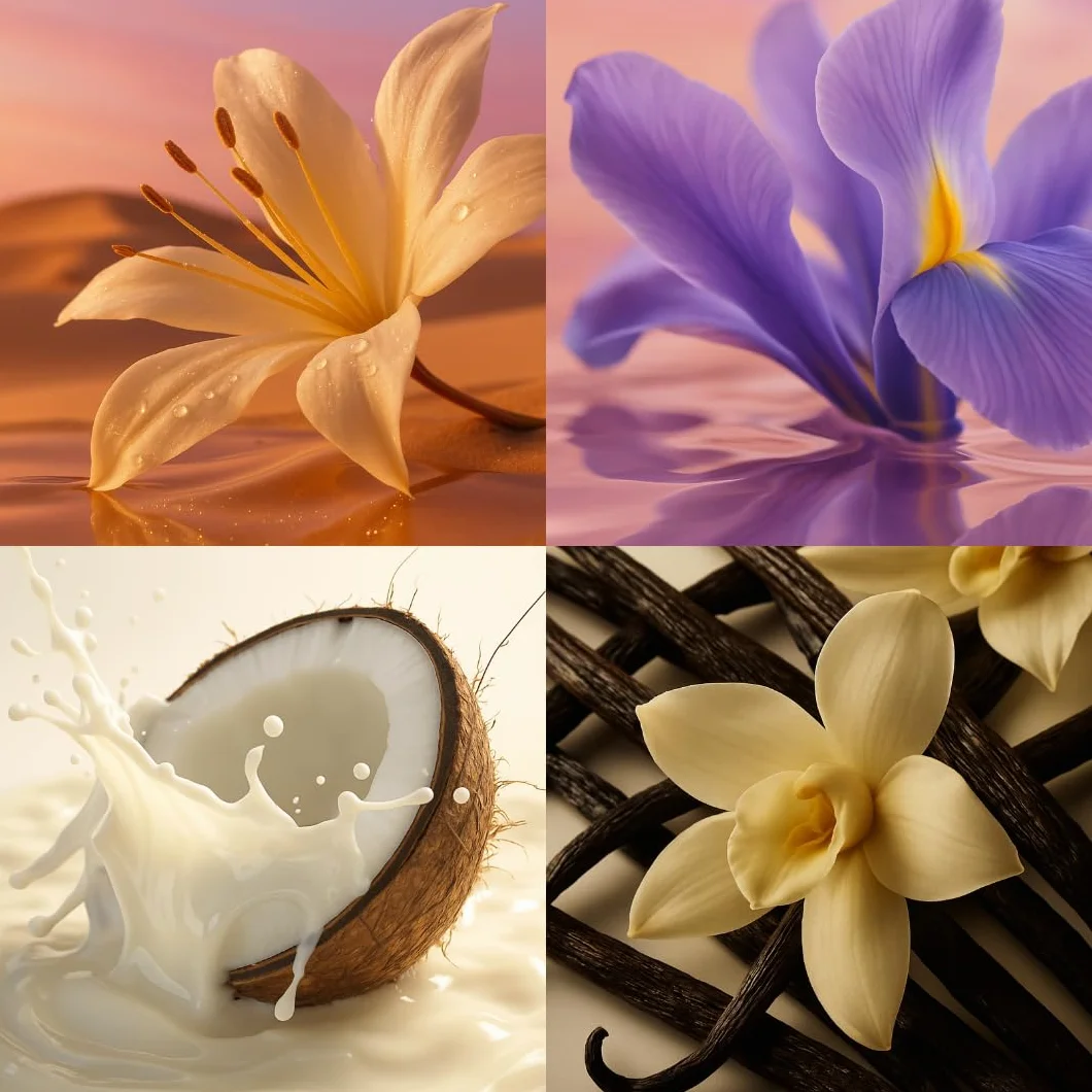 Don Algodón Set Eau de Parfum Mujer 100 ml + 30 ml Perfume floral gourmand con lirios del desierto, coco e iris