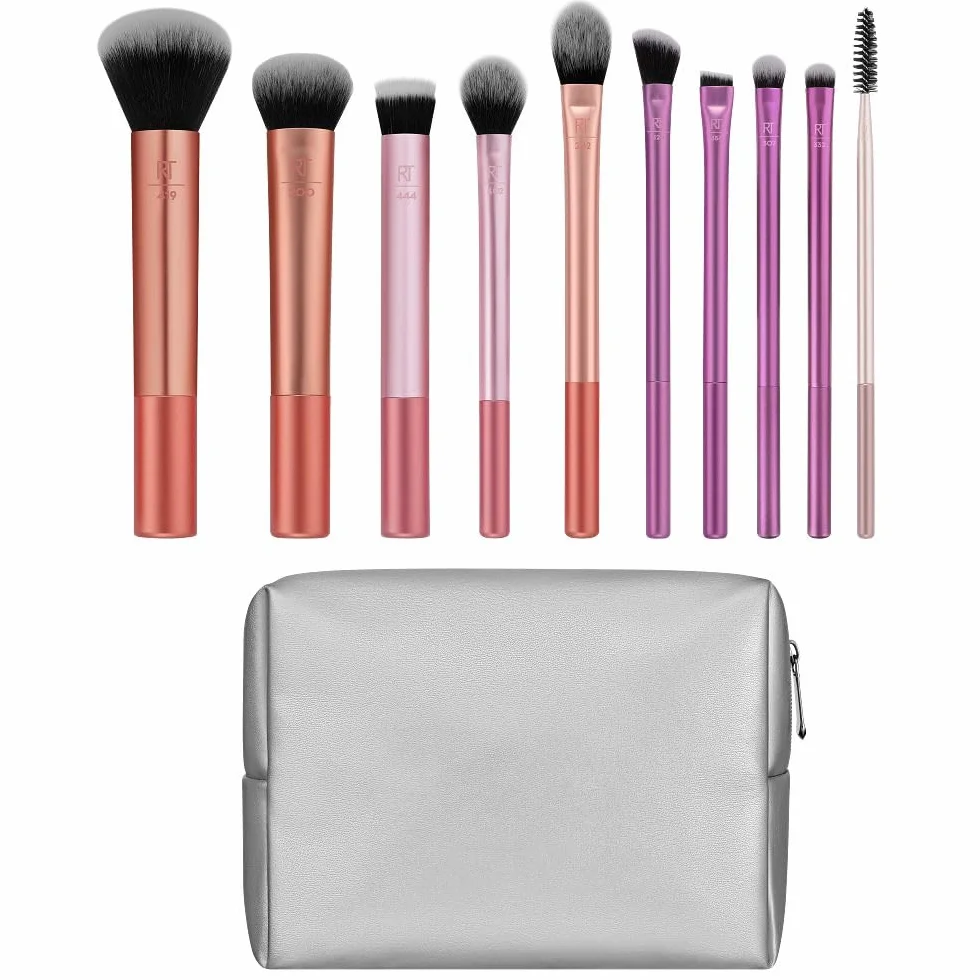 Real Techniques Blends Set, 10-Piece Makeup Brush Collection with Beauty Bag
