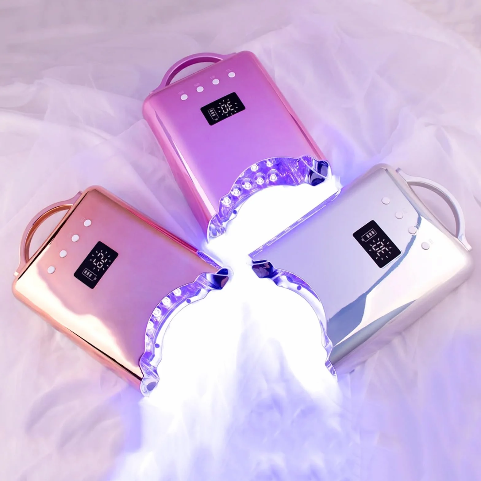 Lámpara LED para uñas, Lámpara de uñas UV LED Pro 78 W, batería recargable, secador for manicura y esmalte gel, lámpara luz(Bianco)