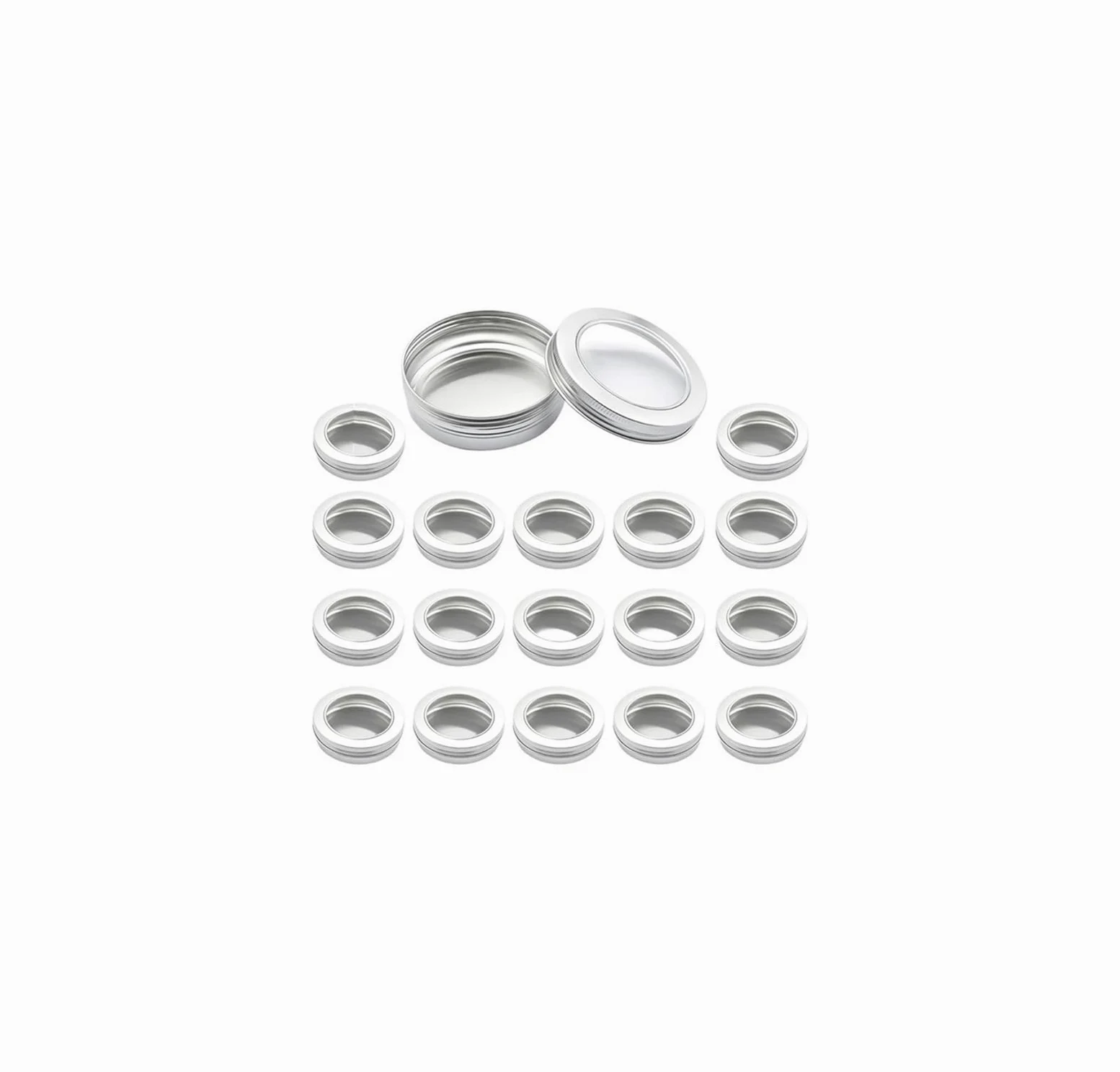Tarro de plástico para cosméticos, 24 Unidades de 150 ml con Tapas Rosca, Ventana Transparente for Vela, bálsamo Labial cosmético, ungüento(100ml)