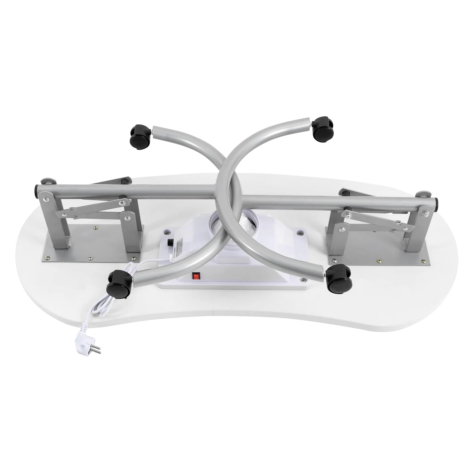Mesa de manicura profesional con aspiradora, mesa plegable para el cuidado de uñas con filtro de polvo y ruedas, gran superficie de trabajo 90 x 40 cm, para estudio y hogar, color blanco moderno