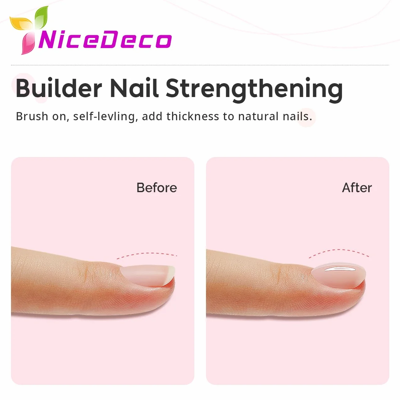 Nicedeco Base Rubber para Uñas Esmaltes Semipermanentes en Gel UV/LED Soak-Off 15ML